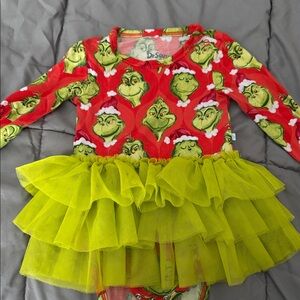 Posh Peanut Grinch Dress - Red and Green